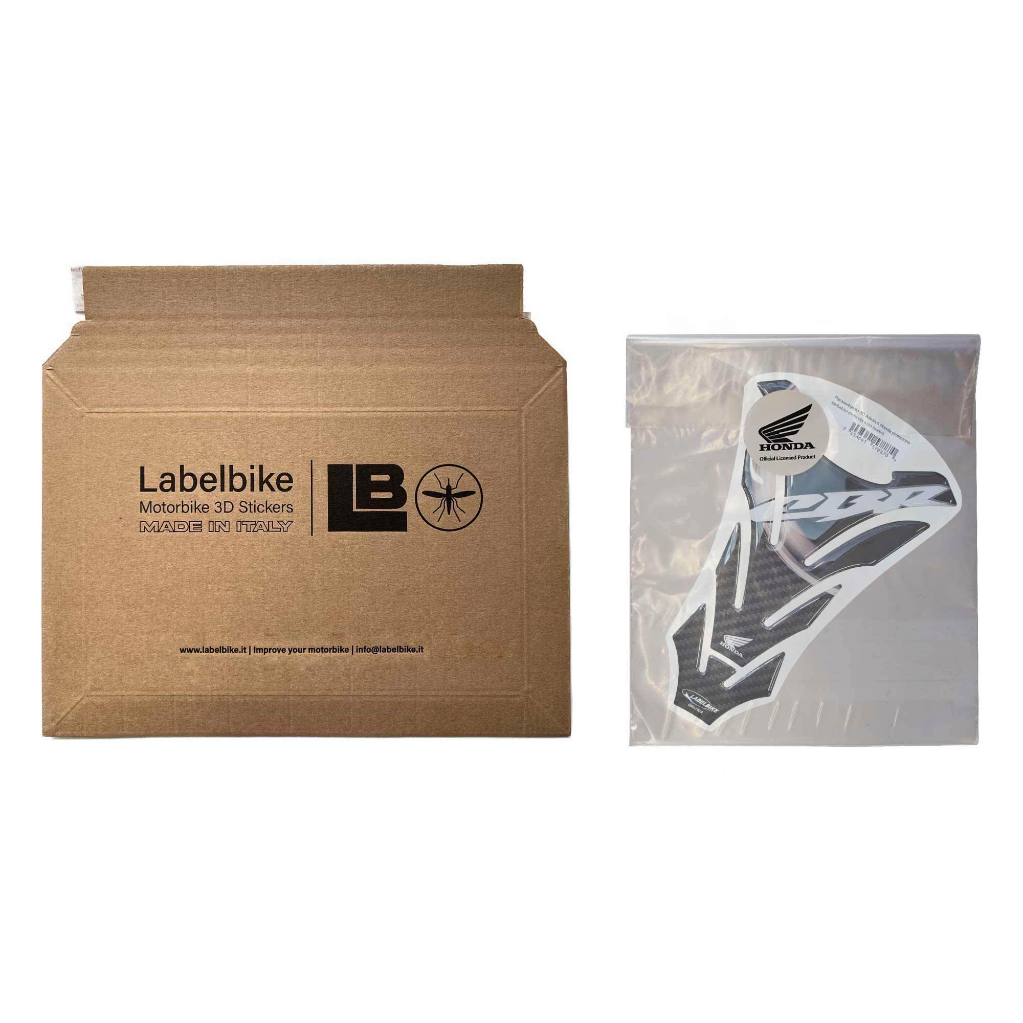 LABELBIKE 3D Aufkleber Motorrad Tankpad Honda | CBR, Harzschutz, Kratzfestigkeit, Dekoration, offiziell lizenziert, Carbon-Effekt und weißes CBR-Logo