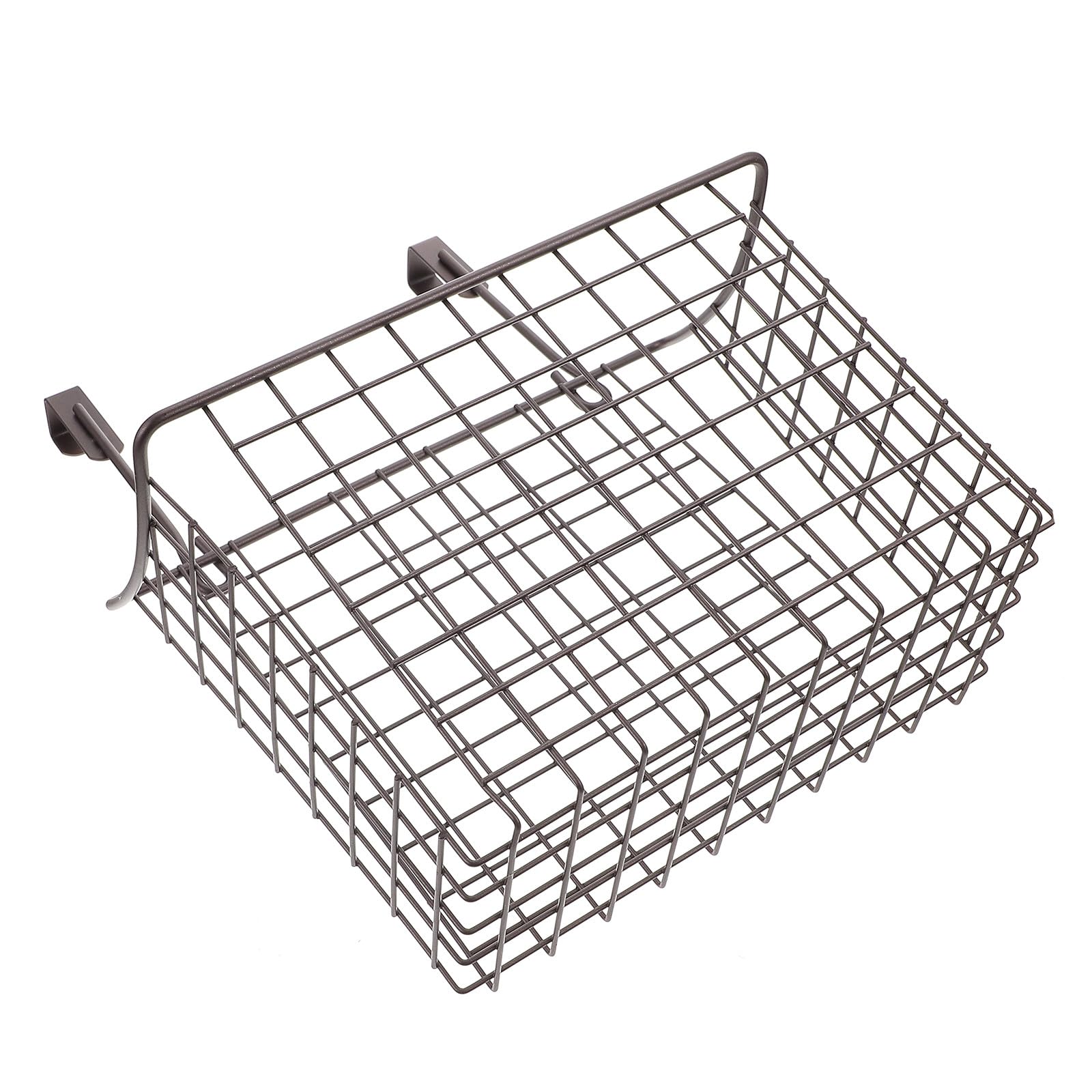 Amosfun Cesta de Almacenamiento Colgante para Puerta de Cocina Negra de Alambre de Hierro, Cesta Organizadora de Gran Capacidad para Despensa y Hogar, Soporte Práctico para Utensilios y
