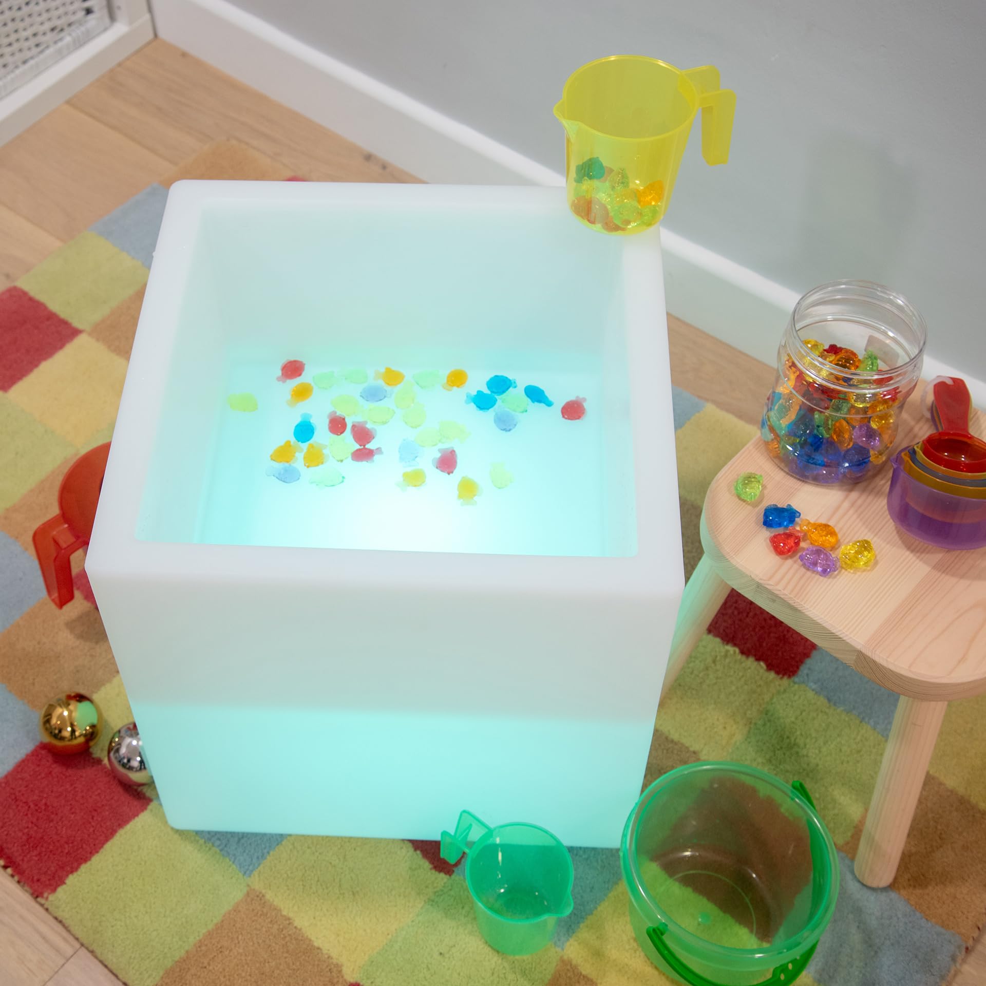TickiT 75554 Sensory Mood Play Cube – LED Mood Night Light, LED Color Changing Mood Cube, Night Light – Water Table
