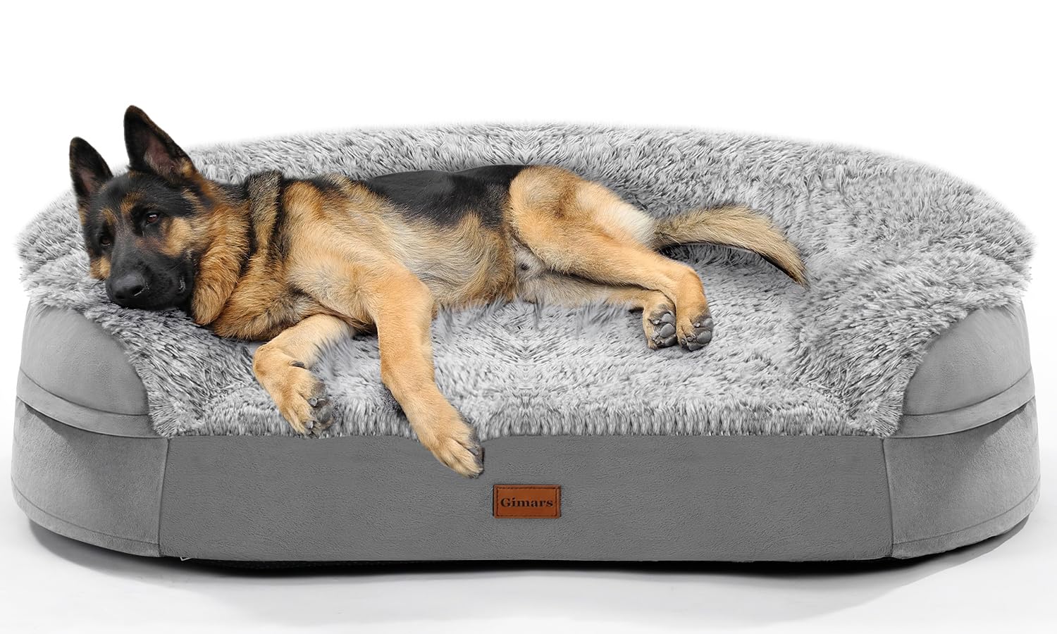 Gimars Cama Perro Ortopédica de 9,5 cm de Grosor para Perros Extra Grandes, Cama Perro XL con Cojín & Colchón de 28D Tipo Caja de Huevo, Forro Impermeable, Funda Lavable Sofá para Perros Artríticos