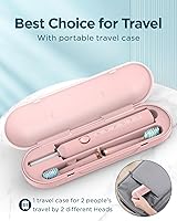 Vista 68 de Rtauys - Cepillo de dientes eléctrico y sónico M5 para adultos y adolescentes, con 8 cabezales de cepillo, de alta potencia, con estuche de viaje, 3