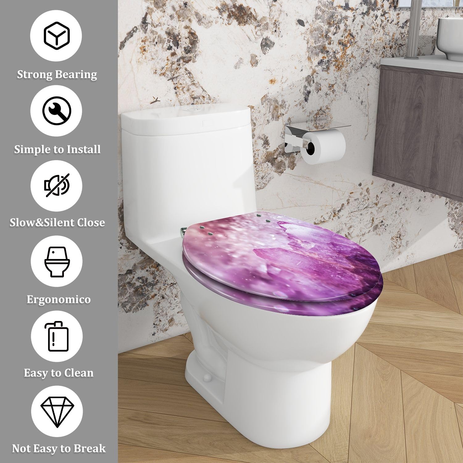 Toilettensitz für Badezimmer, länglich