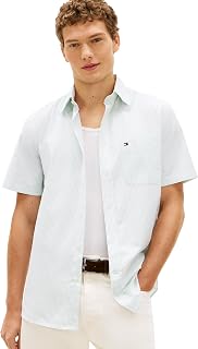 Tommy Hilfiger メンズ 半袖 オックスフォード シャツ レギュラーフィット メンズ ボタンダウンシャツ