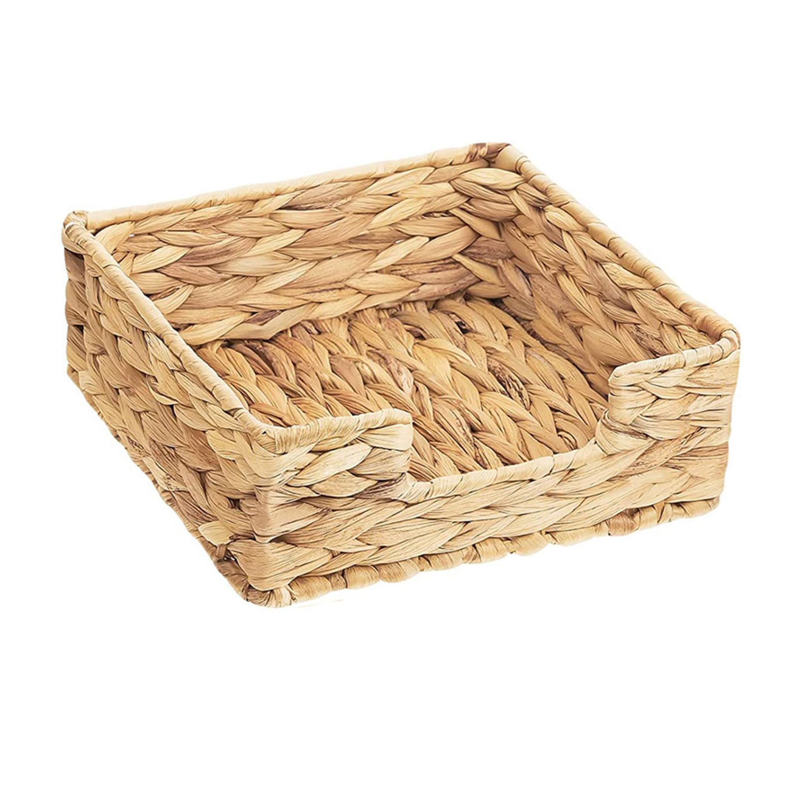 Oxxggkao User Friendly Water Hyacinth Decorative Napkin Tray Storage Basket for Kitchen Bathroom Living Room Decorative Kitchen Napkin Container