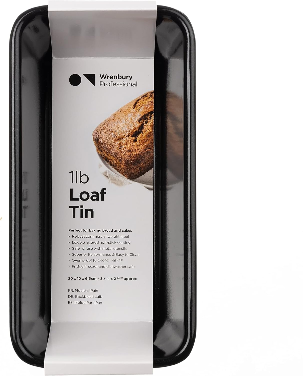 Wrenbury Pro 1lb Loaf Tin for Air Fryer - Toughened Non Stick Bread Baking Pan - Small 8 inch Pound Cake Tin - Lasts for a Lifetime