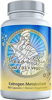 Athena’s Shield DIM Supplement + D3 with BioPerin for Women | Estrogen Balance | Hormonal Acne & Immune Support | Prebiotic Aid for Perimenopause & Menopause Hot Flash Relief, Capsule