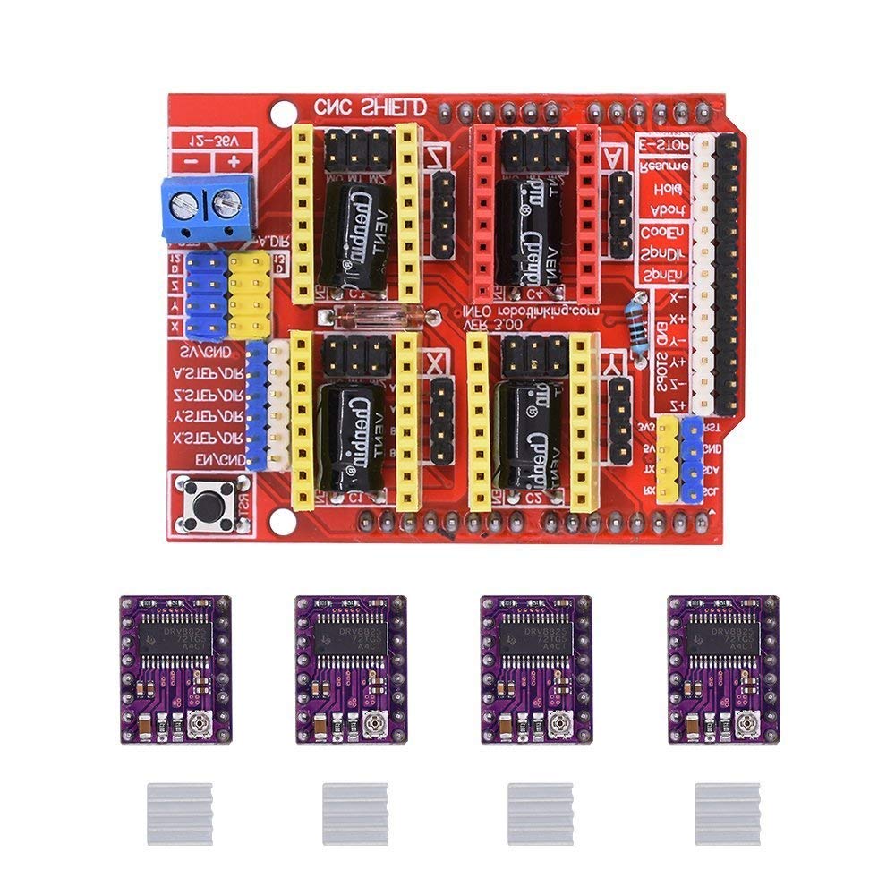 See full amazon price history chart for REES52 4 Pcs DRV8825 Stepper Motor Driver With Heatsink + CNC Shield Expansion Board for Arduino V3 Engraver 3D printer parts Kit REES52 4 Pcs DRV8825 Stepper Motor Driver With Heatsink + CNC Shield Expansion Board for Arduino V3 Engraver 3D printer parts Kit (B085CMMKPH) Amazon Price History, Amazon Price Tracker