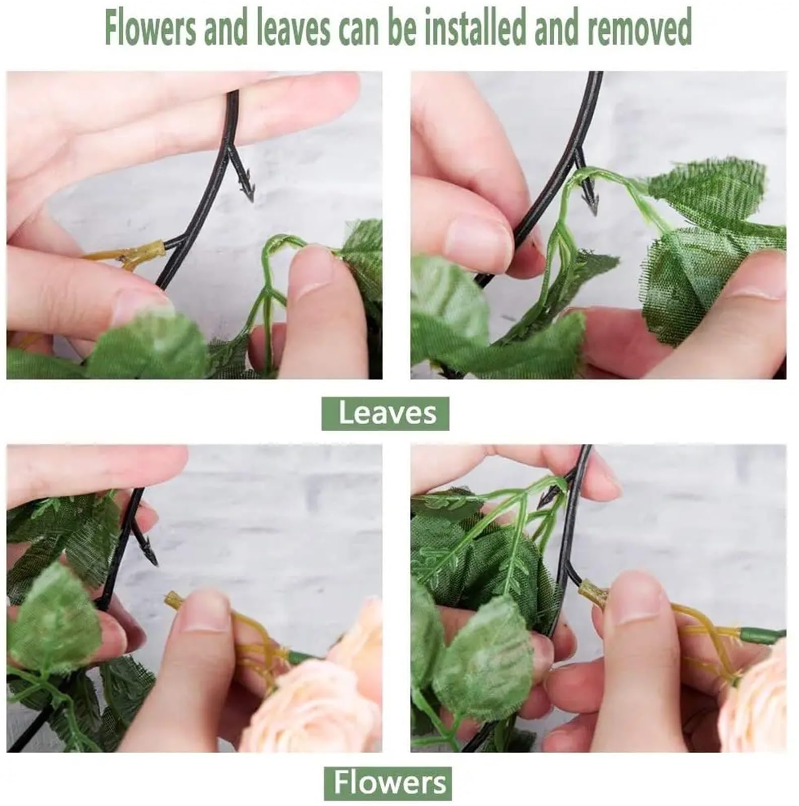 Künstliche Greenery Girlande künstliche Blumen, 2 stücke 2,2 m Vine Garland Pflanzen Hängen for Hochzeit Home Haus for Dekoration(Rose Red)