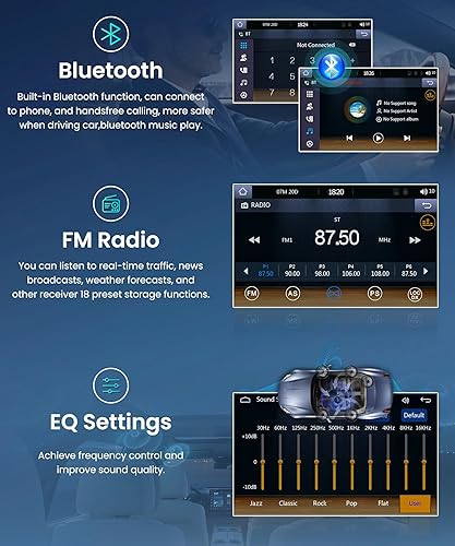 Miniatura 3 de Rimoody - Radio estéreo para automóvil con pantalla táctil DIN individual con Bluetooth, pantalla abatible eléctrica de 7 pulgadas, enlace de