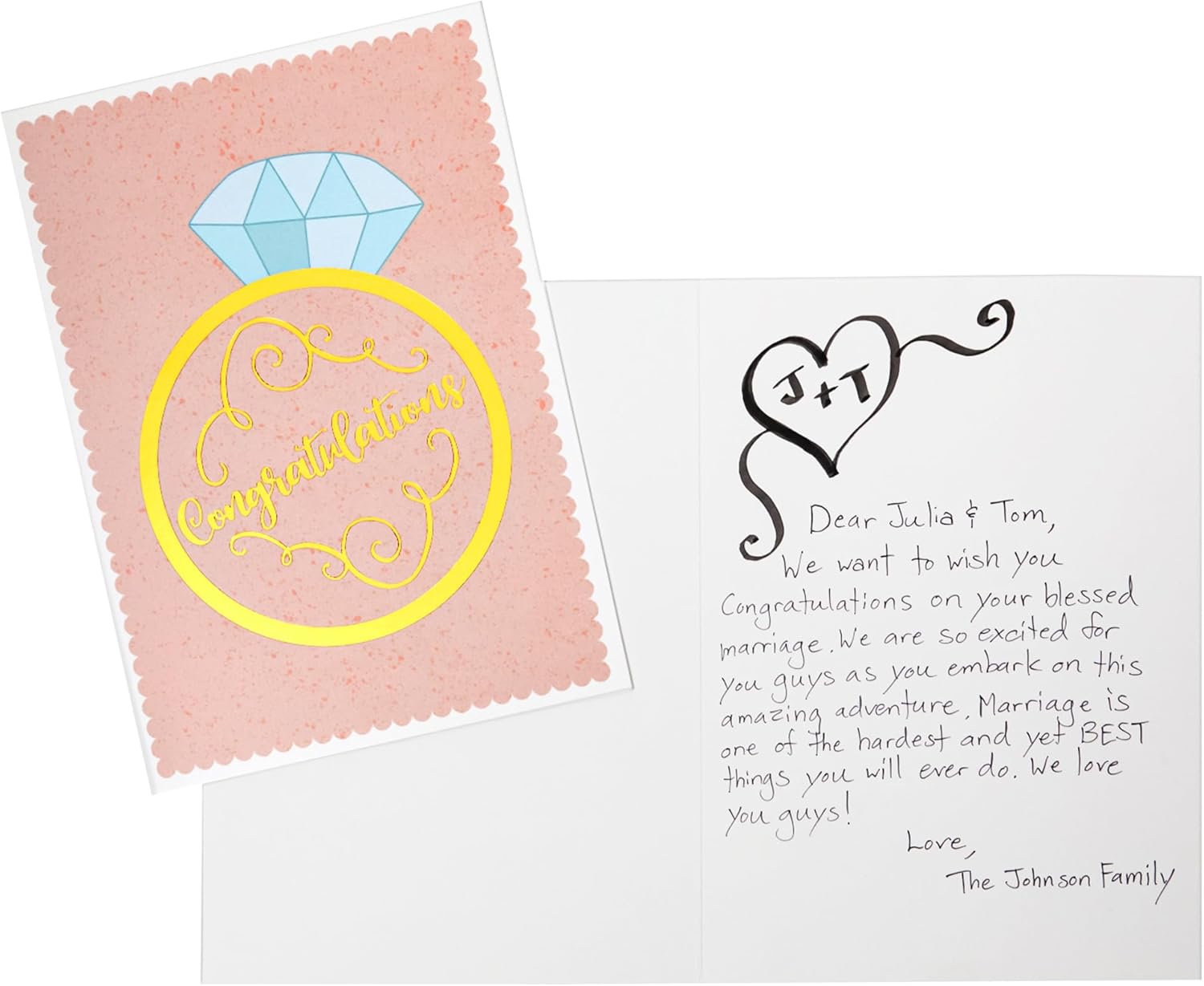 Juvale Wedding Cards Pack - Gold Foil Designs & Gilded Envelopes as Wedding Gifts for Newlyweds - Blank Engagement Card Interiors - 5 x 7 in, Pack of 24, Multicolor - Image 5