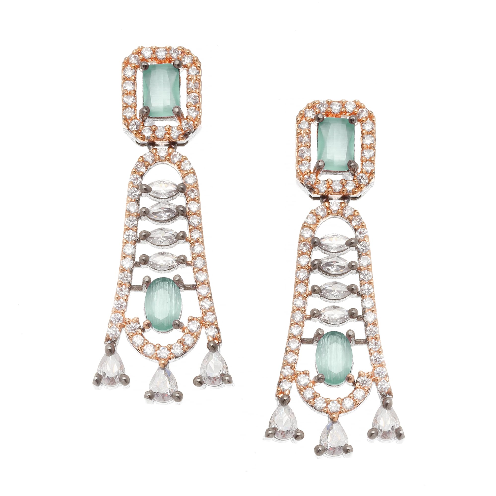 See full amazon price history chart for ZENEME Rhodium-Plated American Diamond Studded Classic Contemporary Drop Earrings For Girls and Women (Mint Green) ZENEME Rhodium-Plated American Diamond Studded Classic Contemporary Drop Earrings For Girls and Women (Mint Green) (B0CGJ4ZJJS) Amazon Price History, Amazon Price Tracker