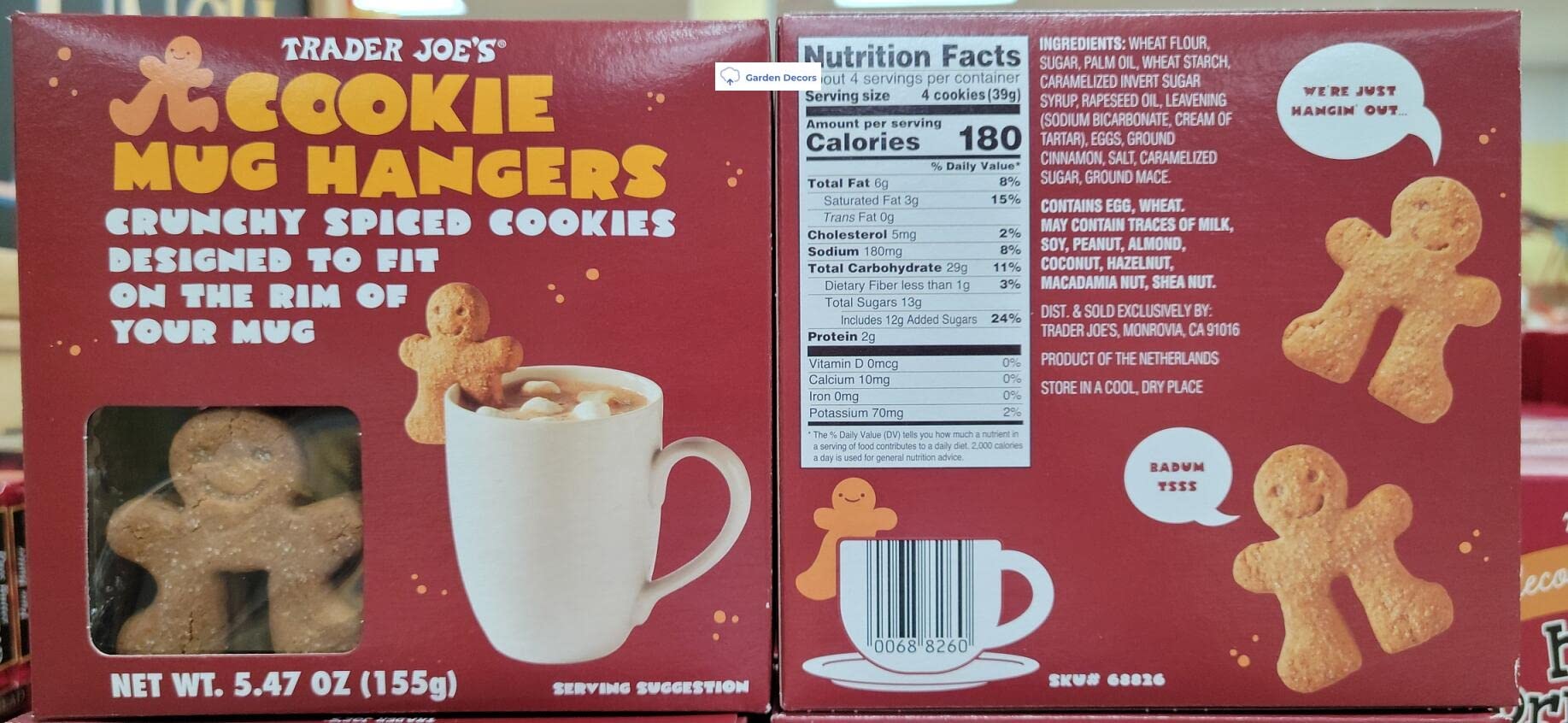Amazon.com: Trader Joe's Limit Edition Cookie Mug Hangers 5.47oz
