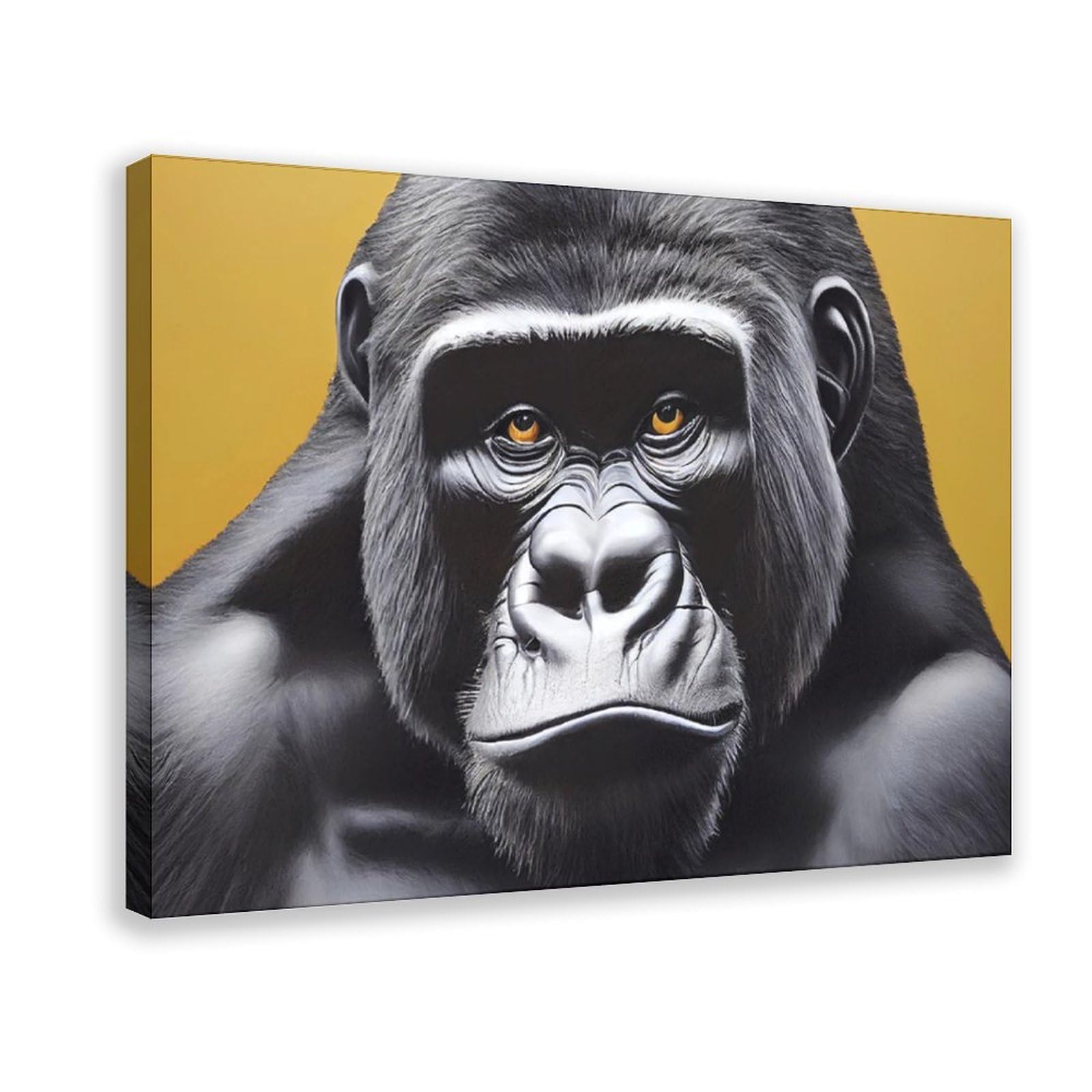 Bareronor Modern Gorilla Poster Canvas Poster Bedroom Decor Landscape Office Room Decor Gift 20" L X 30" W