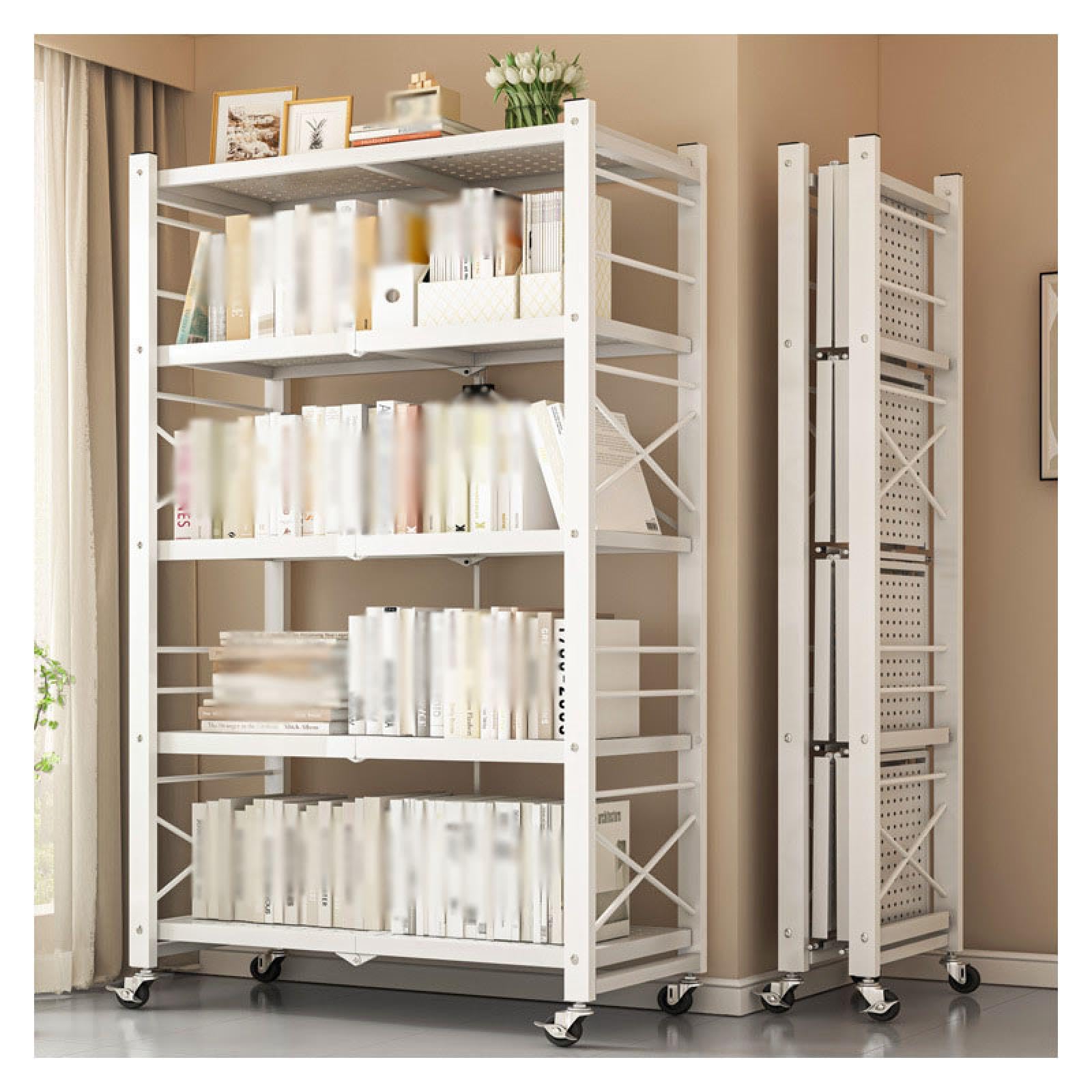 Étagère de rangement orga en fer pliable à plusieurs niveaux