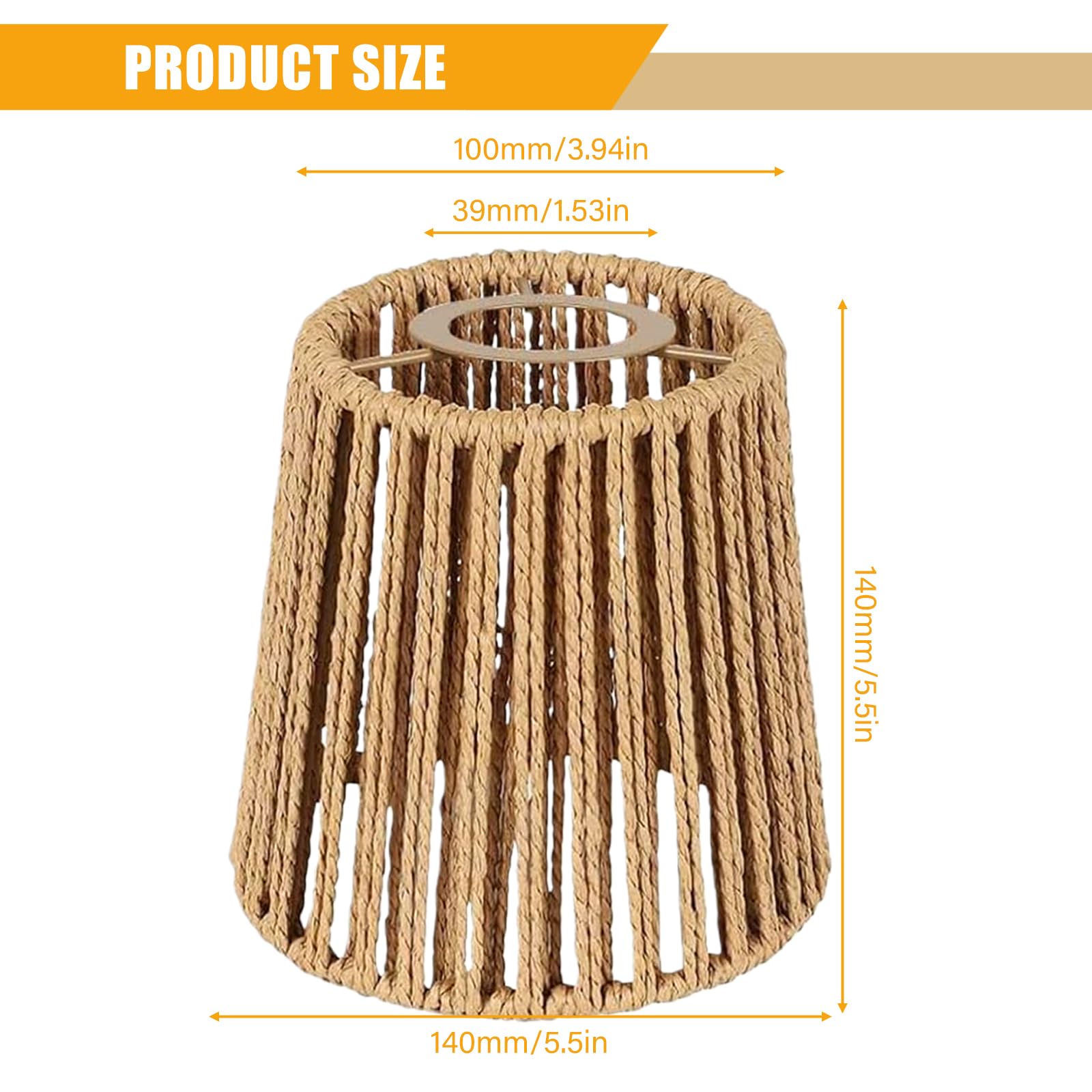 3 paralumi in rattan boemo, di ricambio in vimini (altezza 14 cm) per lampada a sospensione, lampada da terra, lampada da tavolo, lampada a sospensione e lampada da soffitto, accessori per paralume