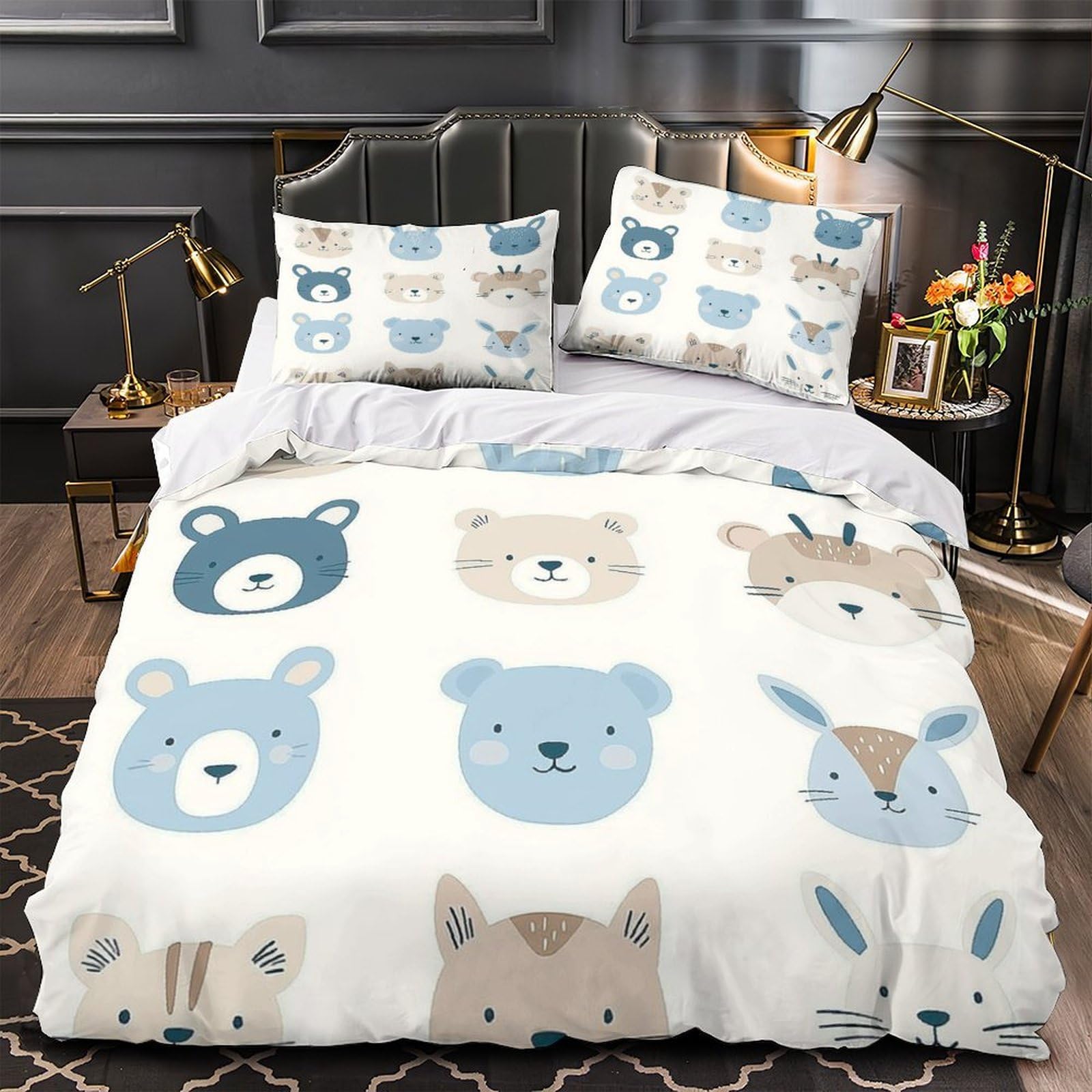 Parure de lit fermeture éclair 200x200 finie la couette qui glisse avec la microfibre