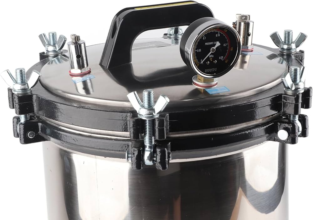 ポータブルクレーブ Amazon | 蒸気オートクレーブ、ポータブル高温圧力ポットステンレス鋼