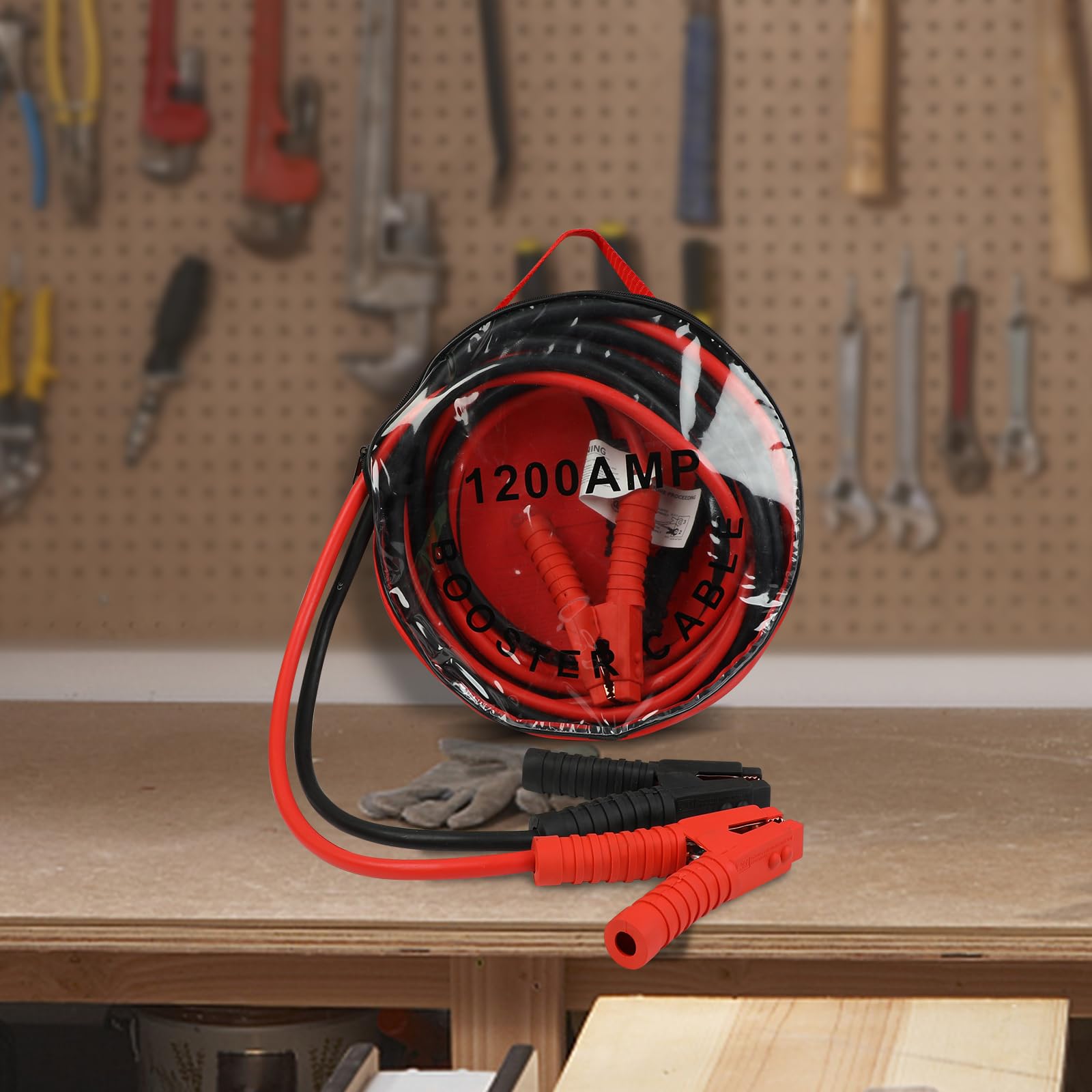 ZESUPER Hochleistungs-Starthilfekabel, Auto-Kabel, 1200 A, 2 Gauge, 6 m, Tragetasche (1200 A)