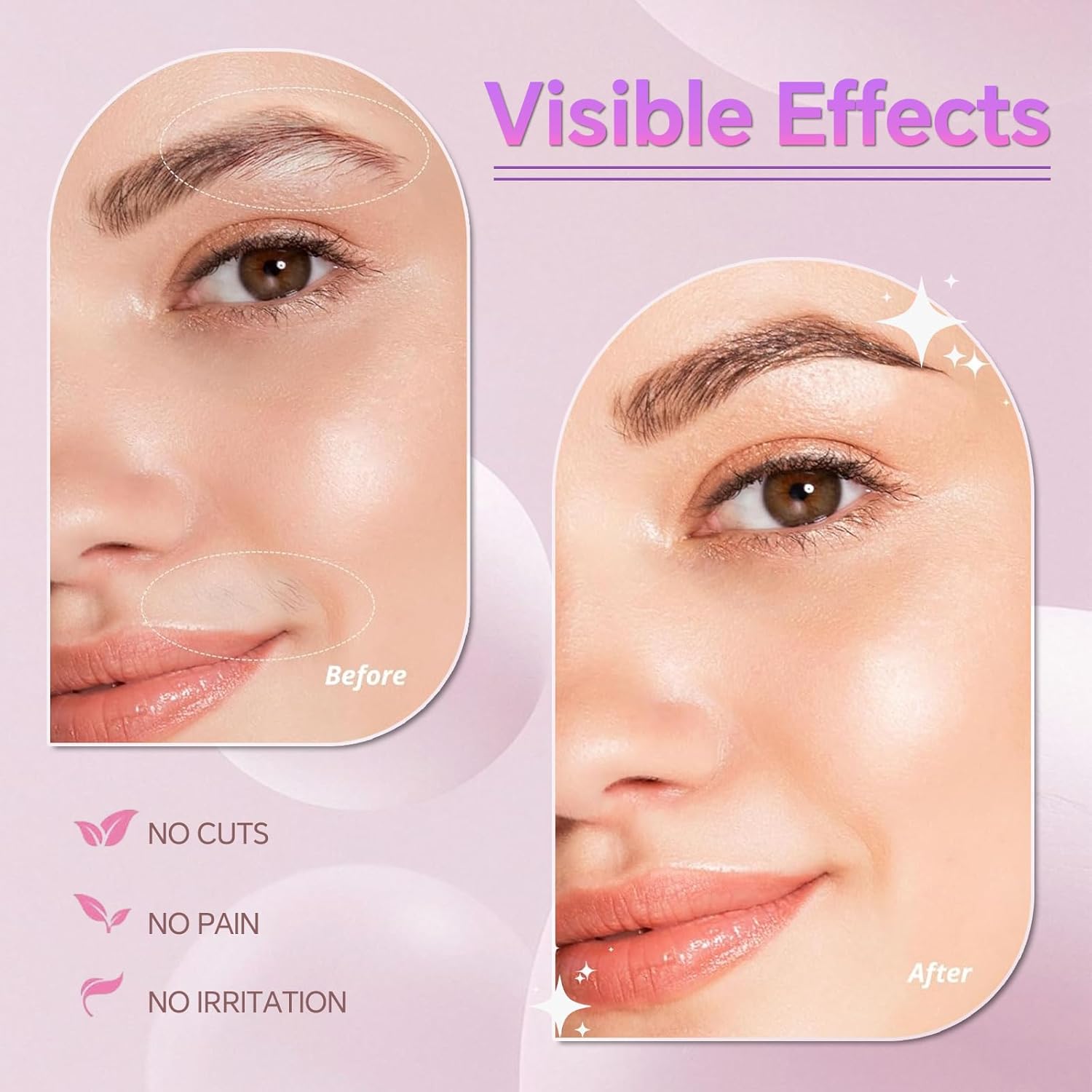 Nose Hair Trimmer for Women, 4-in-1 Electric Eyebrow Trimmer with LED Display, Painless & Waterproof Facial Hair Removal, USB-C Rechargeable Hair Shaver Razor for Nose Ear Eyebrow Peach-Fuzz Lips Chin - Image 7