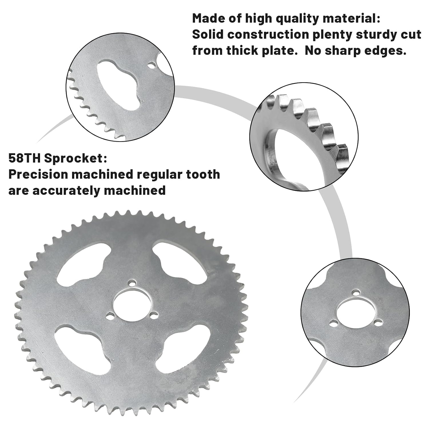 58teeth #35 Rear Sprocket Fit for Dirt Pit Bike Go Kart Quad Buggy ATVs