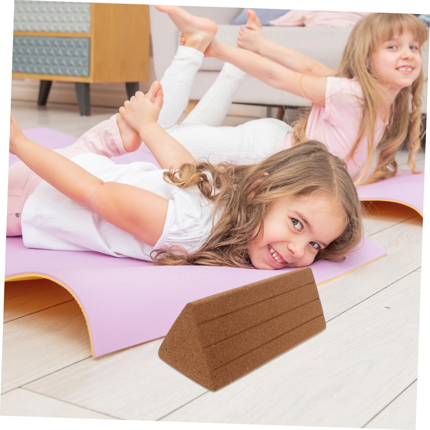 TOYANDONA Bloques de Yoga Triangulares de Corcho de Alta para Principiantes Accesorios de y Fitness para Cintura y Abdomen Soporte Robusto para Ejercicios