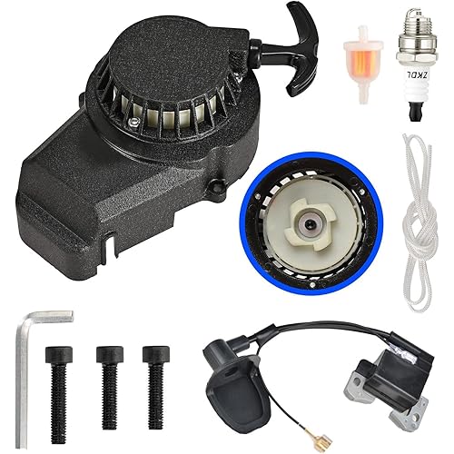 Black Aluminum Pull Starter Recoil Starter for 2 Stroke Engine 47cc 49cc Pocket Bike Mini ATV Dirt Bike