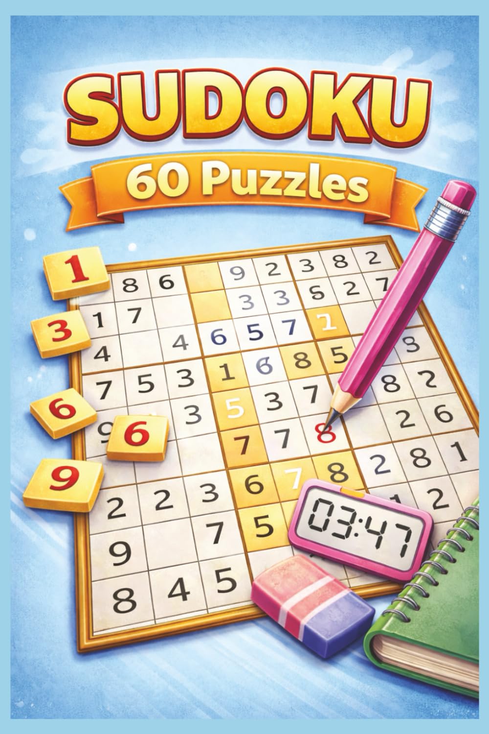 SUDOKU 60 PUZZLES: 60 Sudoku Puzzles with Easy to Read Print About Numbers, Critical Thinking and Memory Buzzers | 6x9 Inches, 120 Pages | Fun Gift ... (Word Search & Crosswords for Fun Learning)