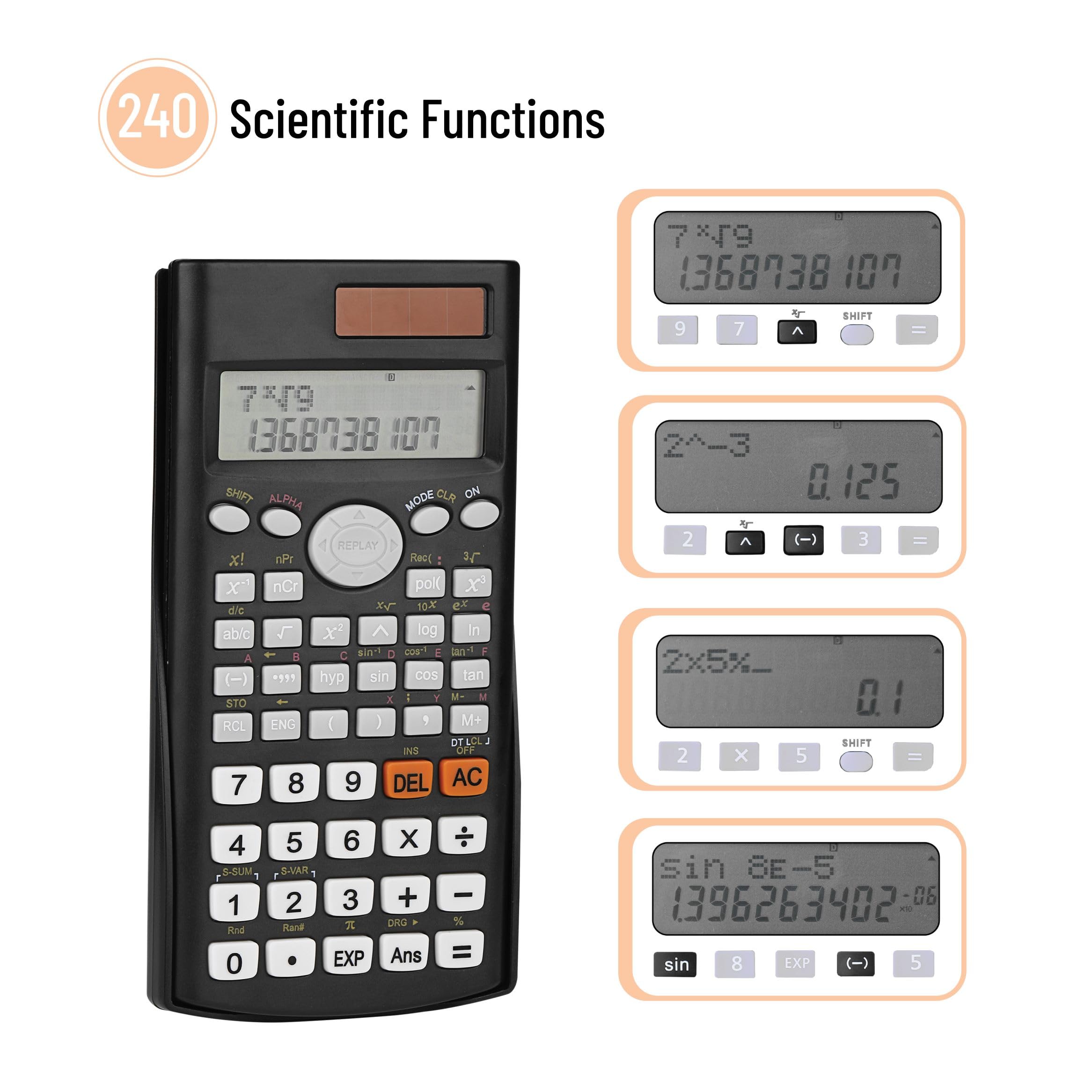 Mr. Pen - Calculadoras científicas, 24 piezas, calculadora de 2 líneas para la escuela, calculadora de fracciones, calculadora científica, calculadora estadística, calculadora universitaria,