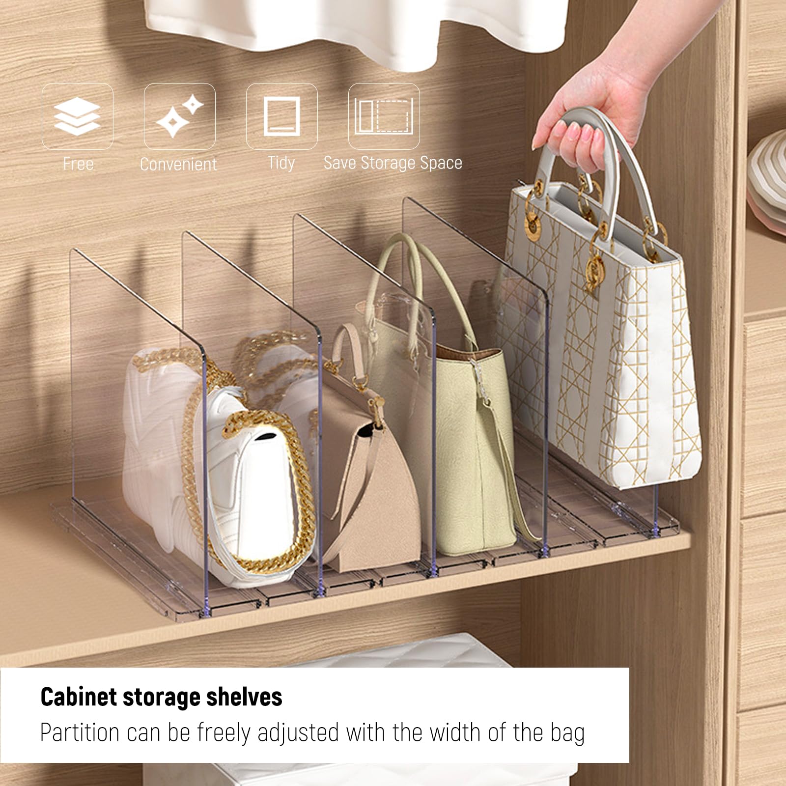 BOFUNX 5pcs Divisores de Estantería con Estantes Básicos Separadores de Balda Organizador de Armario Cocina Oficina Dormitorio para Almacenamiento y Organización de Bolsos Toallas Libros