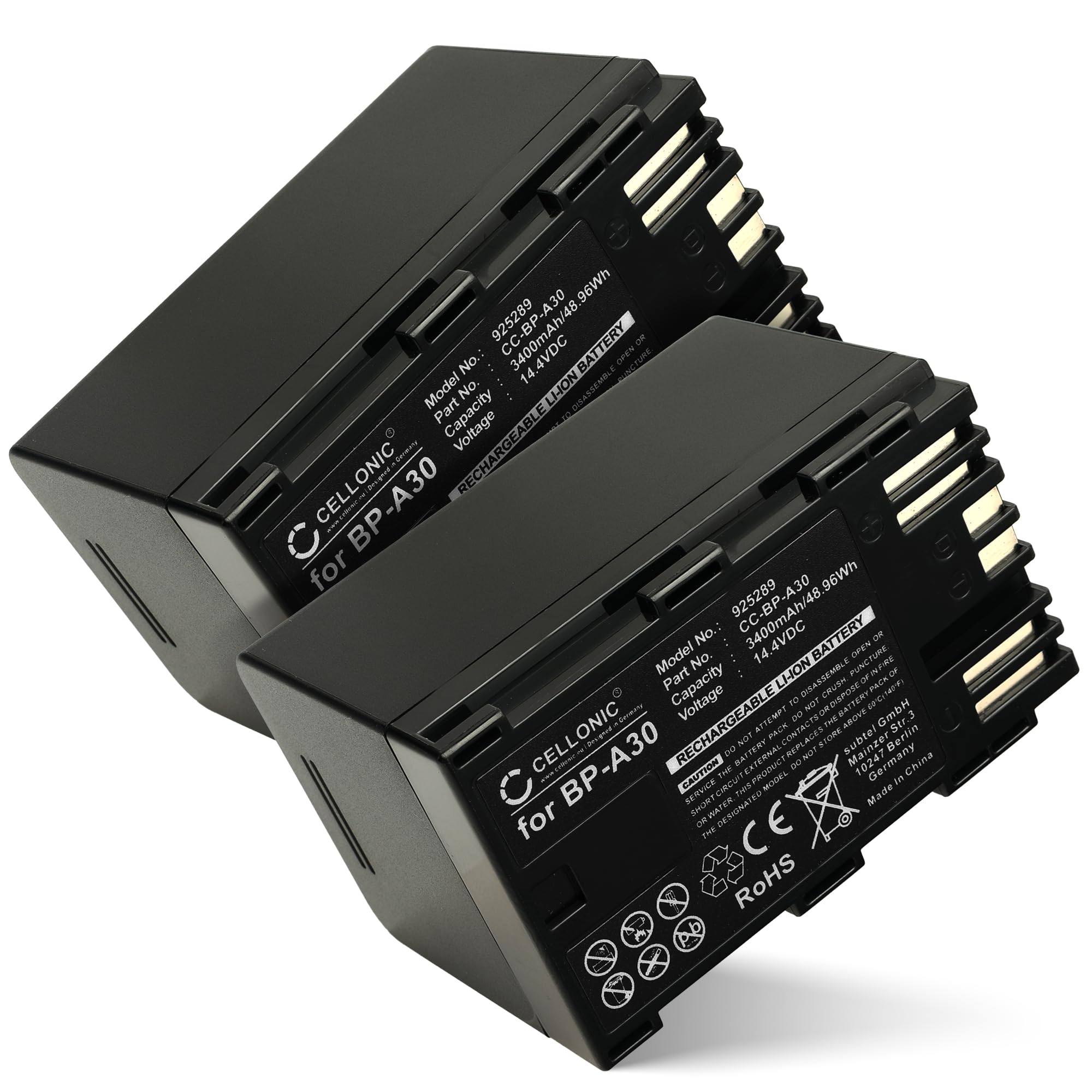CELLONIC 2X Batería Compatible con Canon XF605, XF705, CA-CP200L, BP-A30