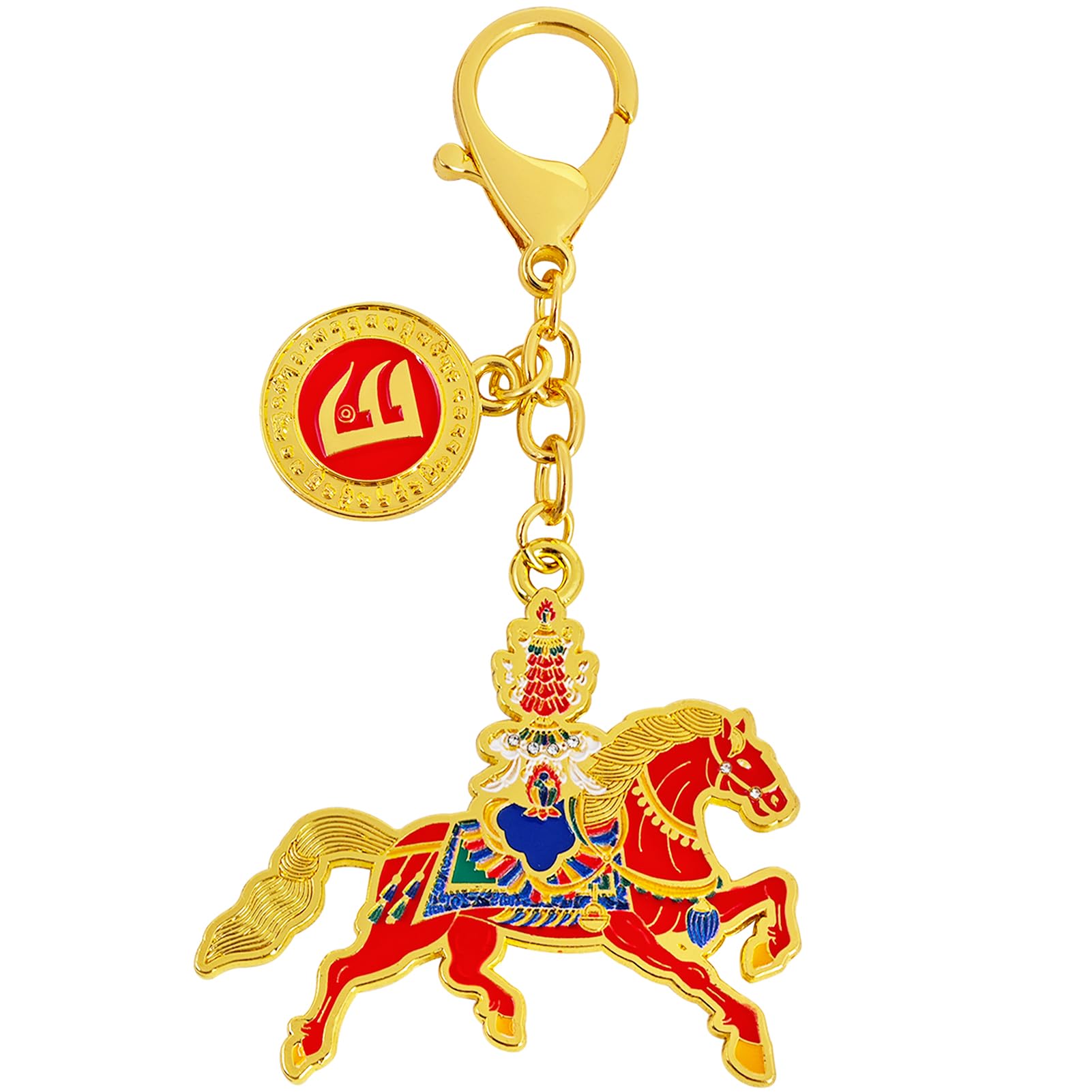 Fengshuibringluck Feng Shui Victory Windhorse Amulet Keychain Energy of Success and Good Luck Talisman