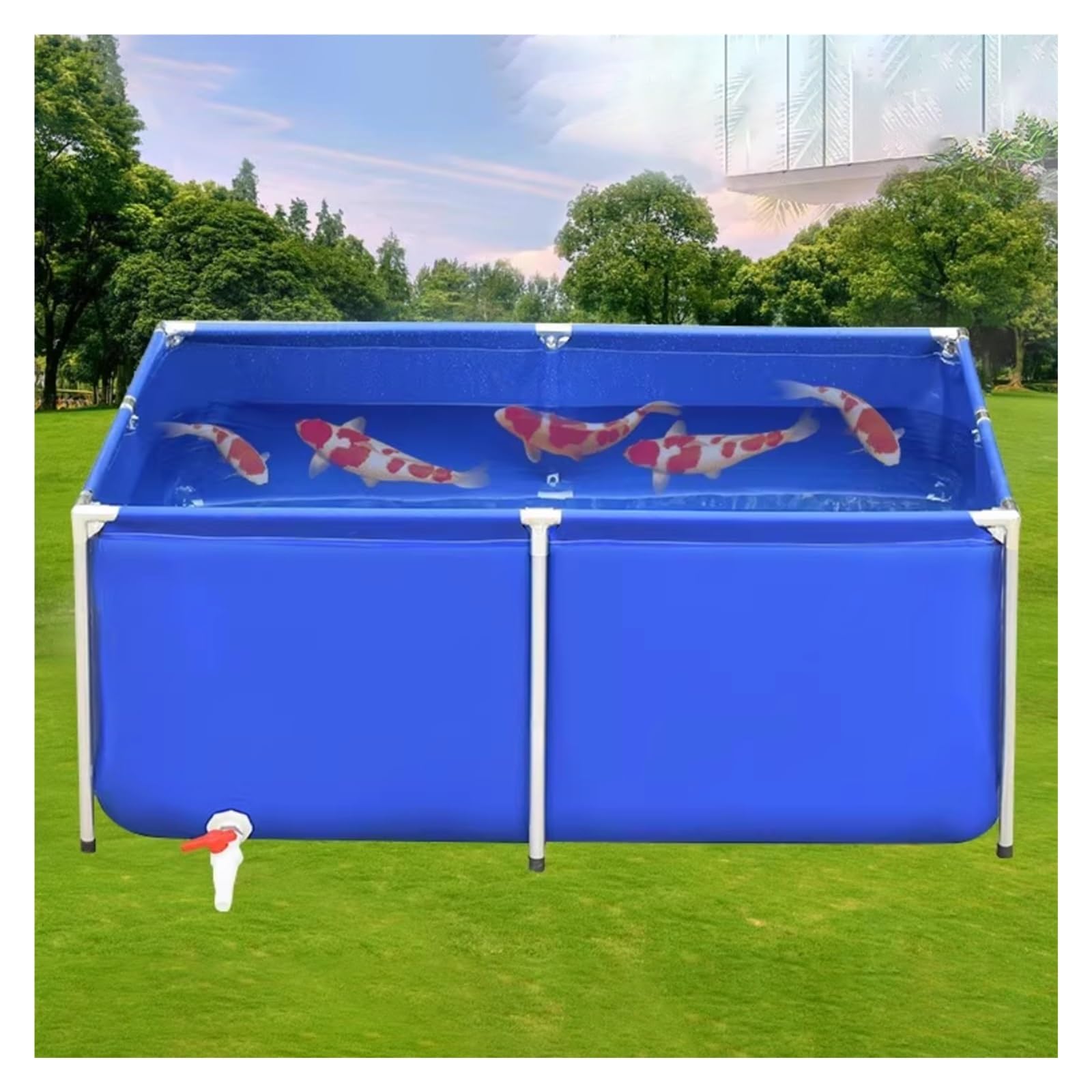 Aquariophilie rectangulaire avec cadre stable pour la fixation temporaire et la visualisation - Réservoir d'eau en toile