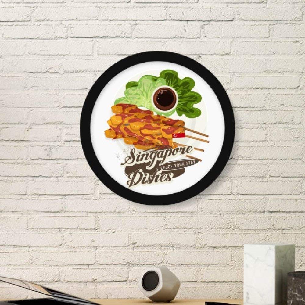 Peintures de Singapour Satay en cadre photo rond pour cuisine design