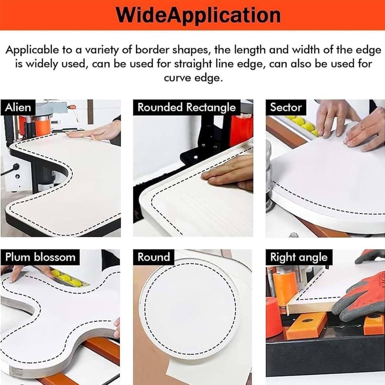 Bordatrice Manuale, Bordatrice Portatile, Bordatrice per Lavorazione del Legno da 7-60 Mm, Bordatrice Portatile in PVC ABS, Macchina Incollatrice per Lavorazione del Legno White
