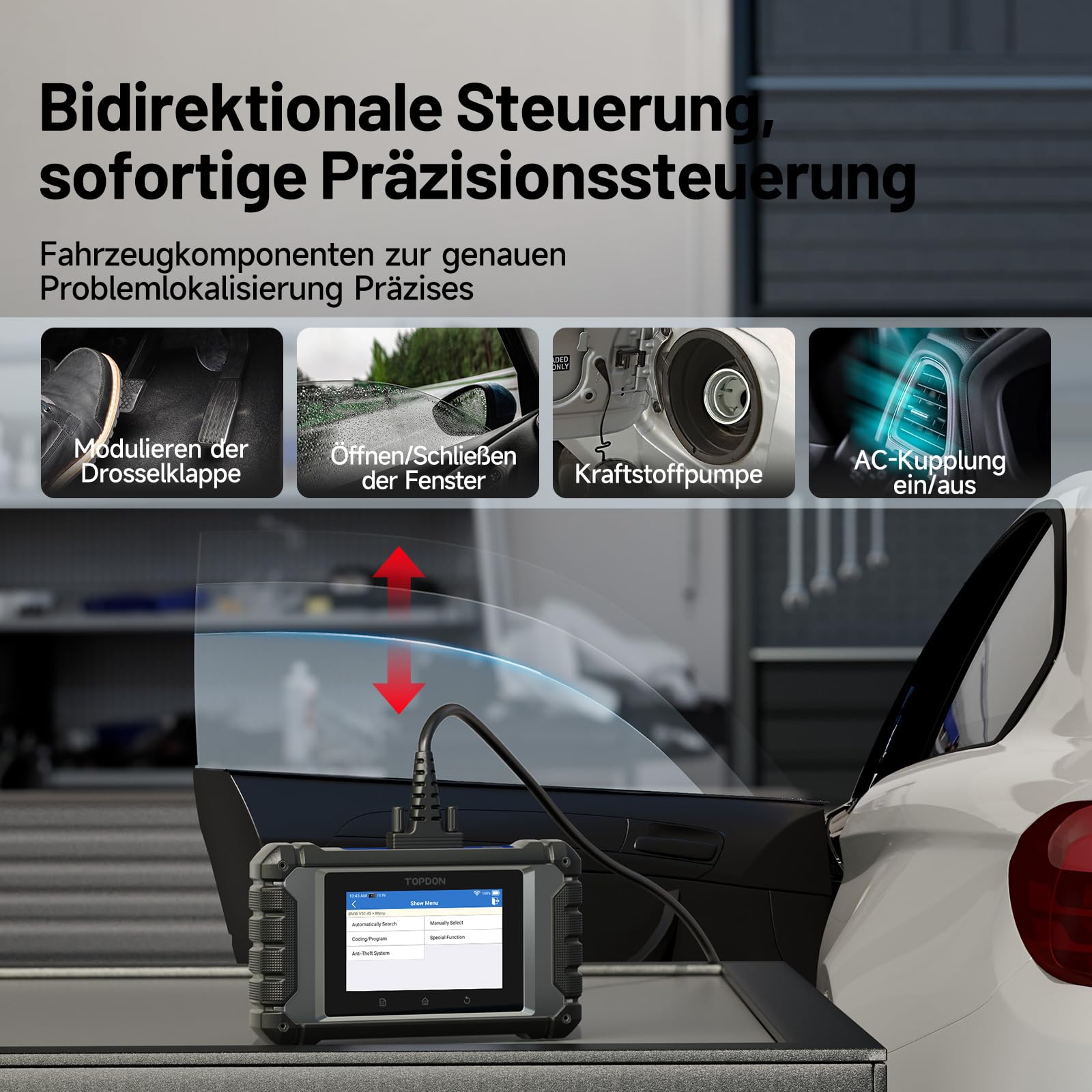 TOPDON OBD2 diagnosegerät Auto ArtiDiag EU für Mercedes-Benz/BMW/V.A.G nur, ECU Online Codierung, Bidirektionale Steuerung, Vollsystem Diagnose, Alle Resets-Funktionen, Lebenslange kostenlose Updates