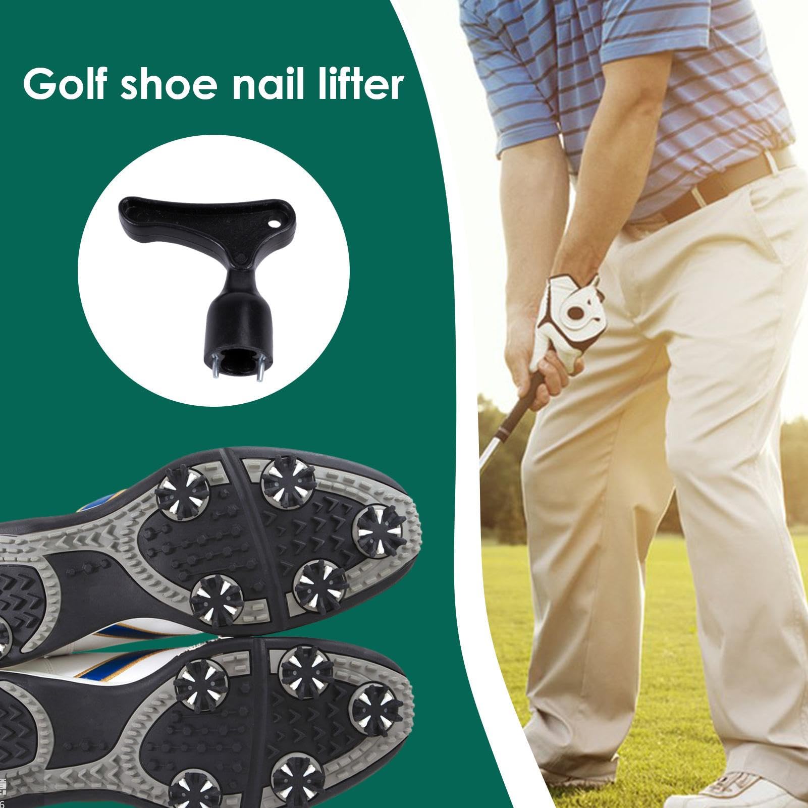 Removedor de puntas de golf, herramienta de limpieza de puntas de golf 2.36x2.55 pulgadas, herramienta de extracción de llave de tacos, reemplazo universal de llave de golf para herramienta de