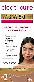 Cicatricure Protetor Solar Facial FPS 50 Antissinais Toque Seco Cor Média, Previne Rugas e Manchas, Ultra Proteção UVA UVB, Ácido Hialurônico para Pele Oleosa, 40 ml