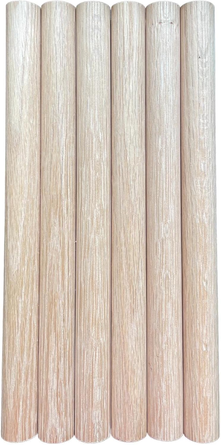 Oak Dowel Rods Wood Sticks Wooden Dowel Rods - Unfinished Hardwood Sticks - 3/4" by 12" for Crafts Solid Oak Sanded Smooth (6)