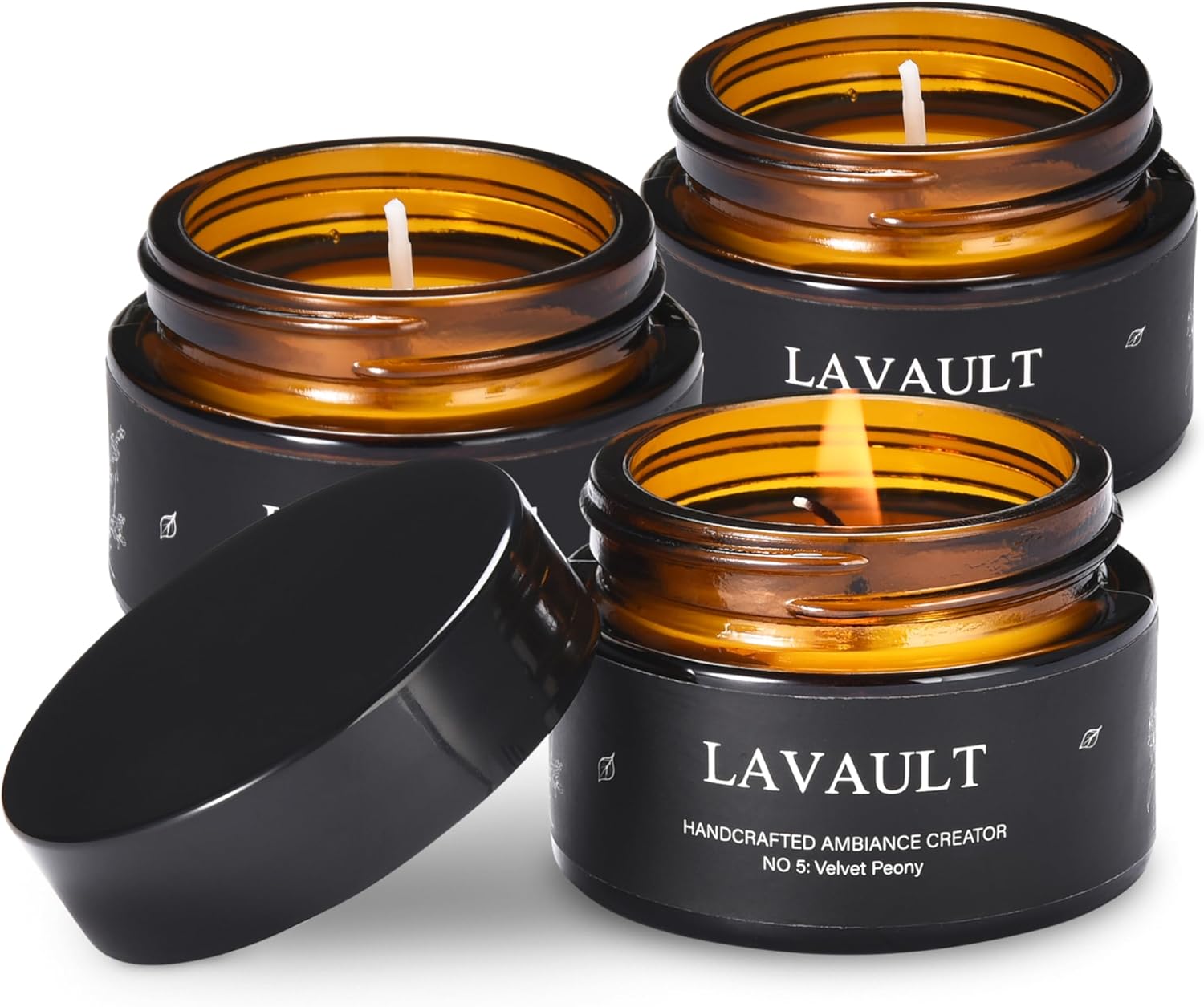 Candle Sets of 3 – Soy Aromatherapy Candles – Non-Toxic, Stress Relief, Long-Lasting – Gift Set for Women, Ideal for Home, Yoga, Meditation – Scented Candles for Home – Velvet Pony