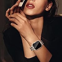 Vista 8 de NewWays Paquete de 2 carcasas con diamantes brillantes para Apple Watch de 1.772 pulgadas para mujer, parachoques protector con diamantes totalmente