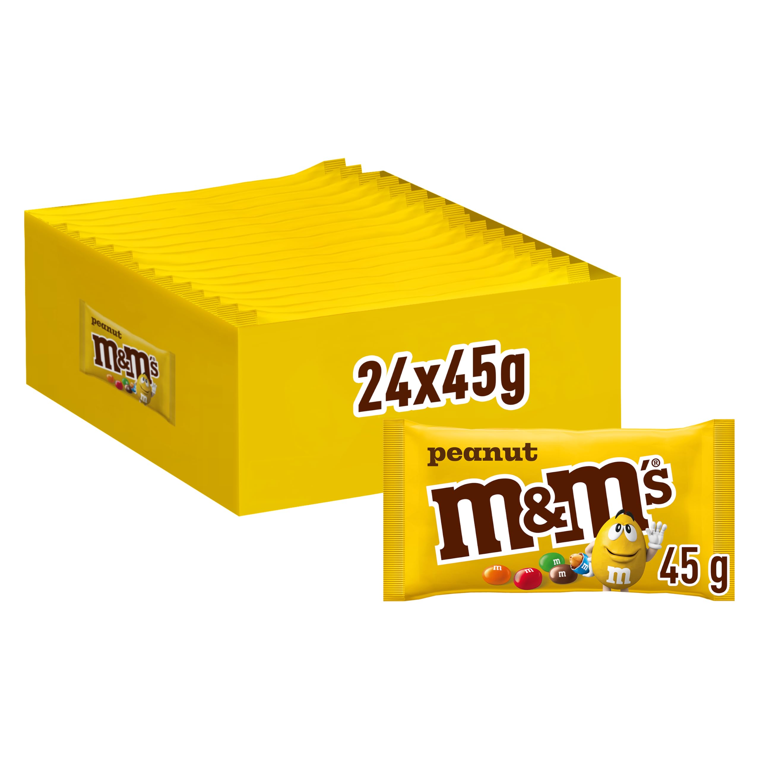 M&M'S Peanut Schokolade Erdnuss Schokolinsen, 24x45g
