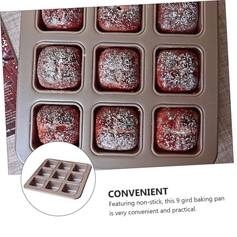 Didiseaon Moule à Gâteau Carré Antiadhésif 9 Alvéoles Acier Au Carbone Cuisson Pâtisserie Maison Professionnel