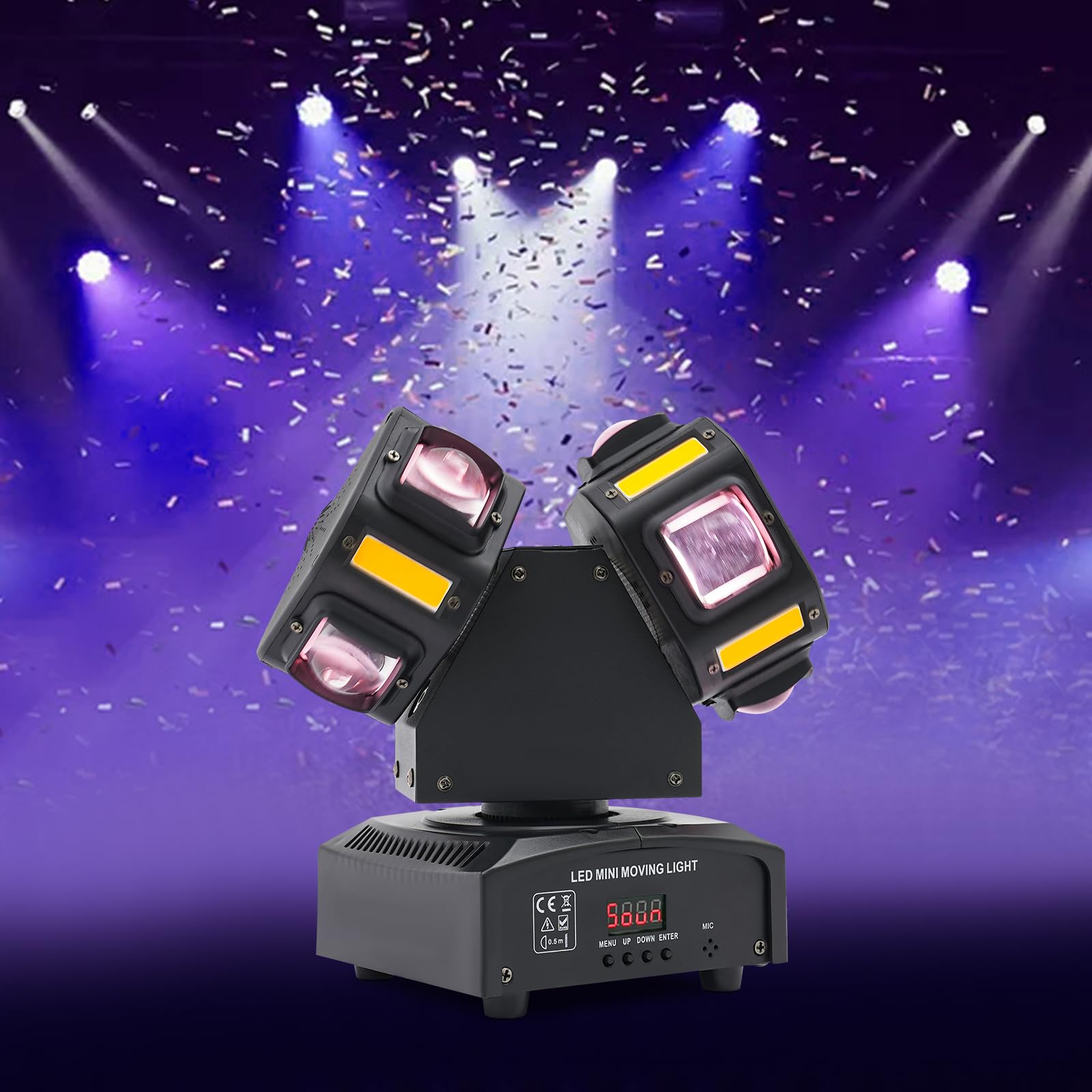 Luce da discoteca Moving Head LED Luce da palcoscenico 8 LED RGBW Luce Stroboscopica Perle ad alte prestazioni per Natale Club Disco Bar