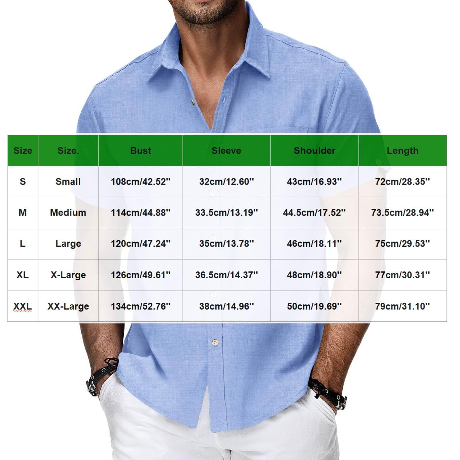 Mens Short Sleeve Dress Shirts Cotton Linen Summer Button Down Shirt for Business Work Comfy Casual Collared Shirt - 4