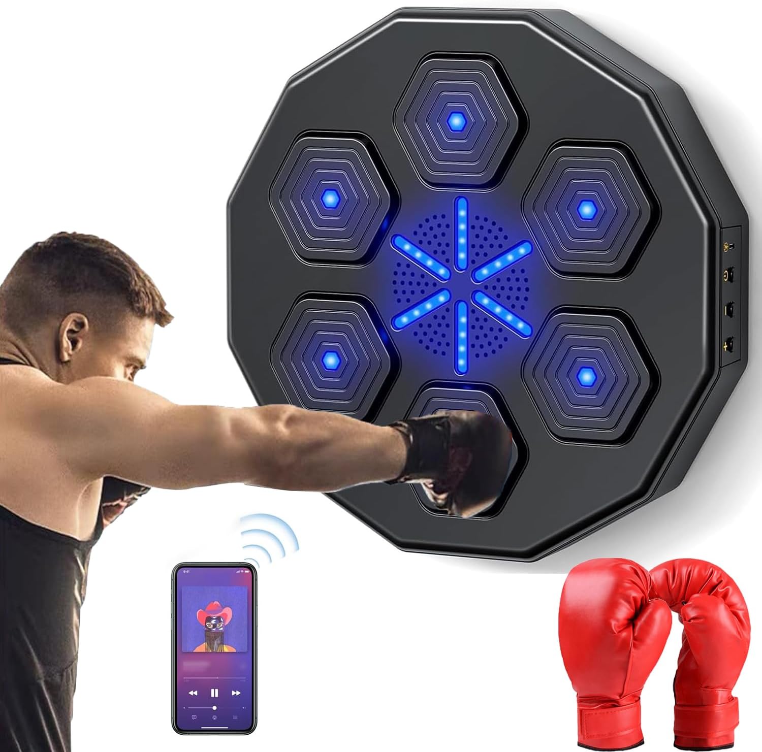 ZHJOPP Bluetooth Musik-Boxmaschine - Wandmontiertes Fitnessgerät Mit LED-Display