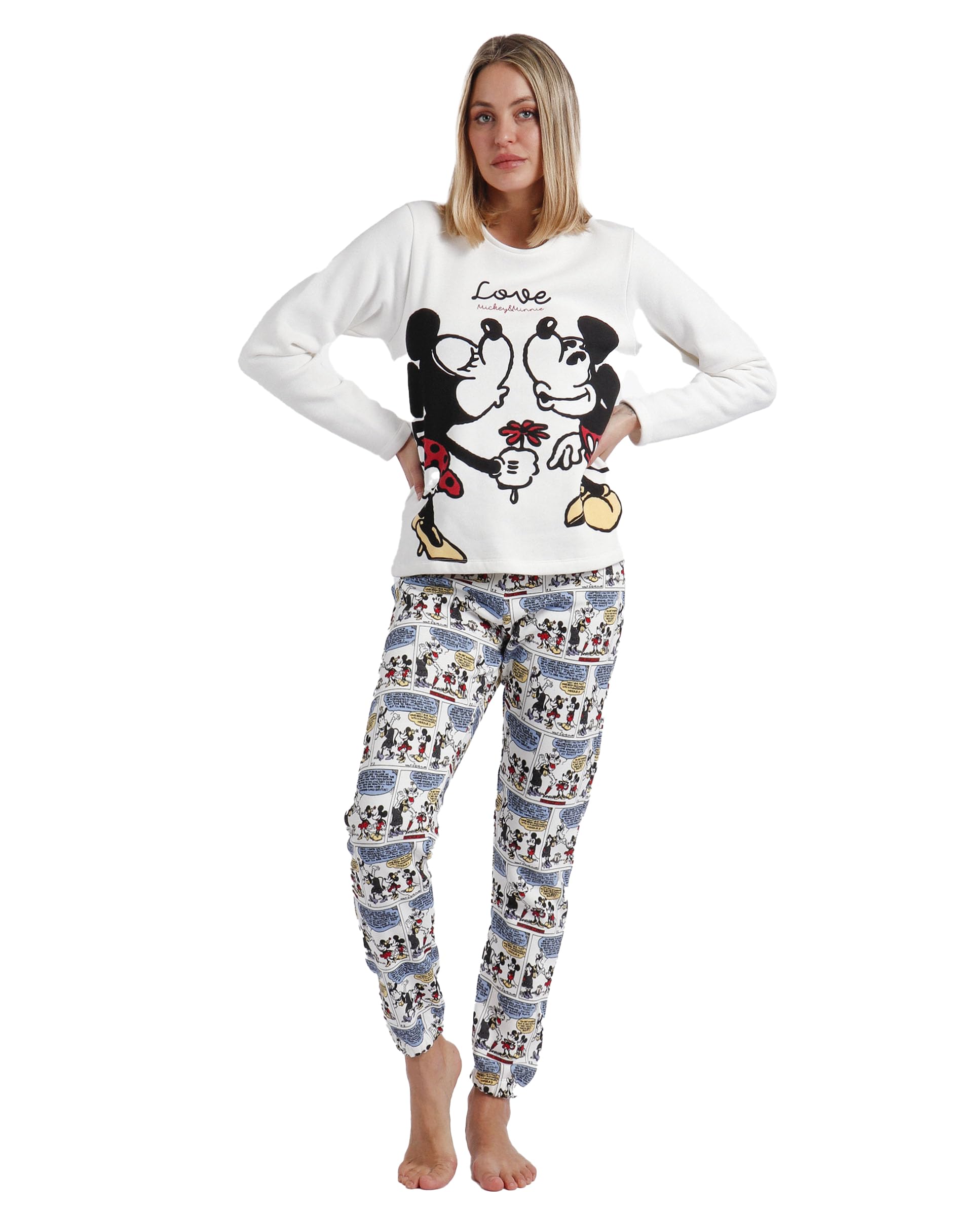Disney Pijama Manga Larga Comic Love para Mujer
