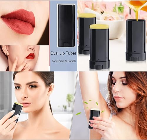 Miniatura 5 de 20 recipientes de desodorante ovalados de plástico vacíos de 0.5 onzas, tubos ovalados de desodorante de 0.5 onzas, tubos ovalados para torsión, sin