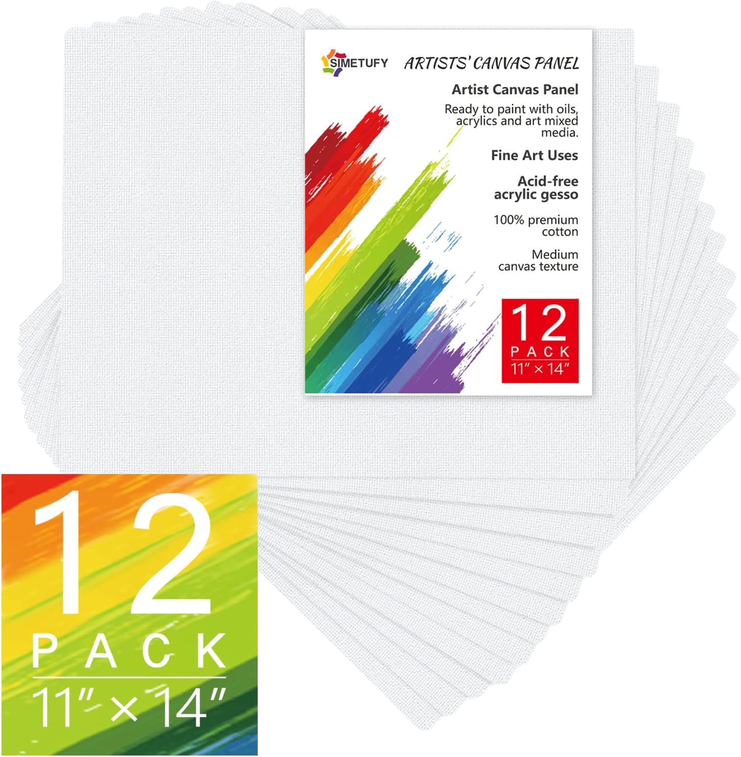 24 Pack Canvases for Painting 9 x 12 inch, Canvas Boards for Painting Gesso Primed