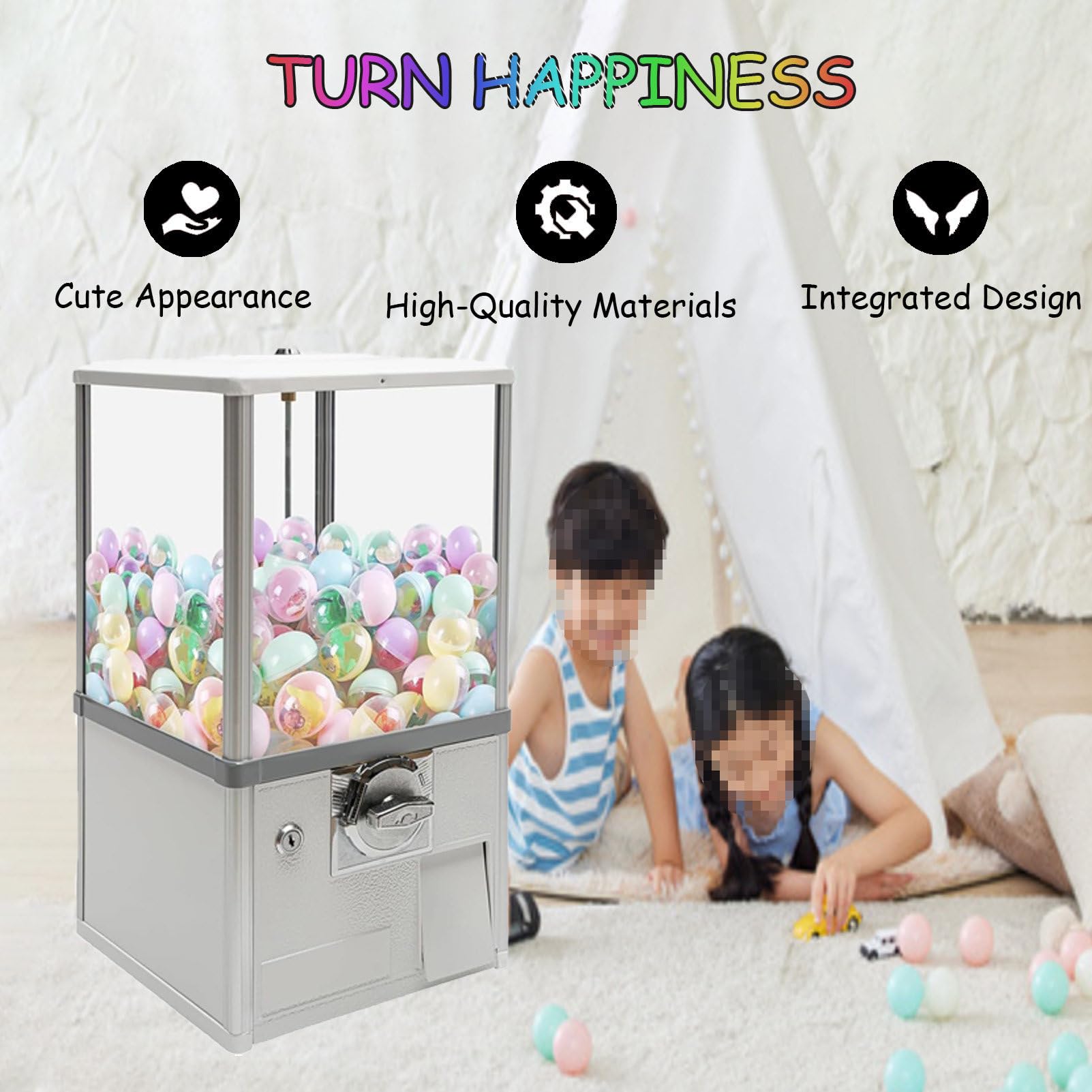 Distributore automatico di giocattoli, distributore automatico di capsule con serrature, include 100 palline vuote per negozi di giochi domestici e punti vendita, perfetto per l'intrattenimento
