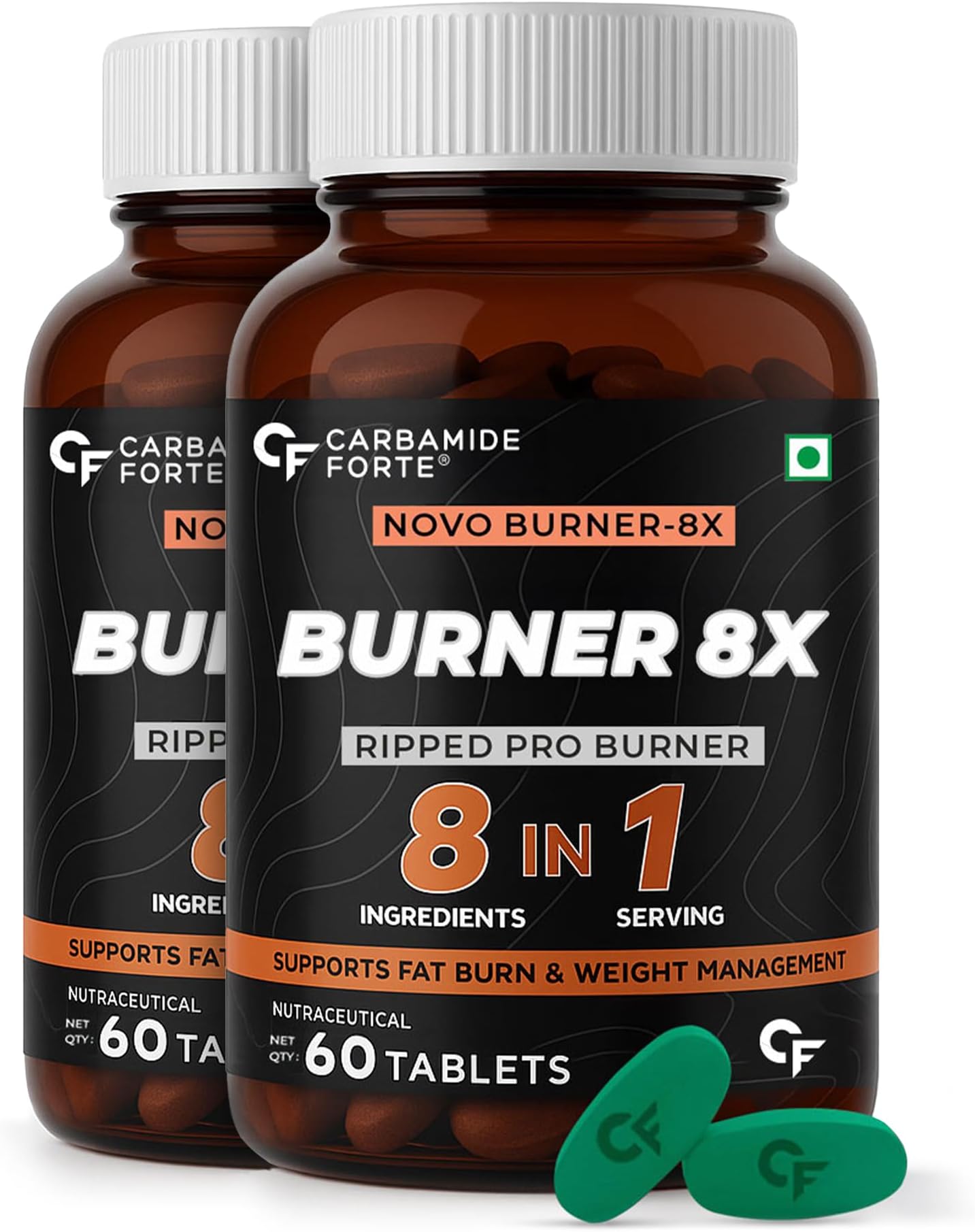 Fat Burner for Men & Women | Weight Loss Support - 60 Veg Tablets (Pack of 2)